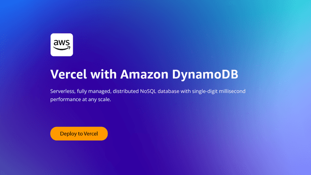 Next.js Vercel app with Amazon DymanoDB
